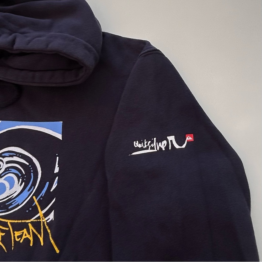 Vintage Y2K Newport Harbor Surf Team Quiksilver Hoodie Size Men’s Small Navy - Picture 3 of 7